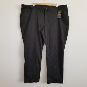 NWT Lee Black Mid Rise Straight Fit Wrinkle Free Pants Size 26W
